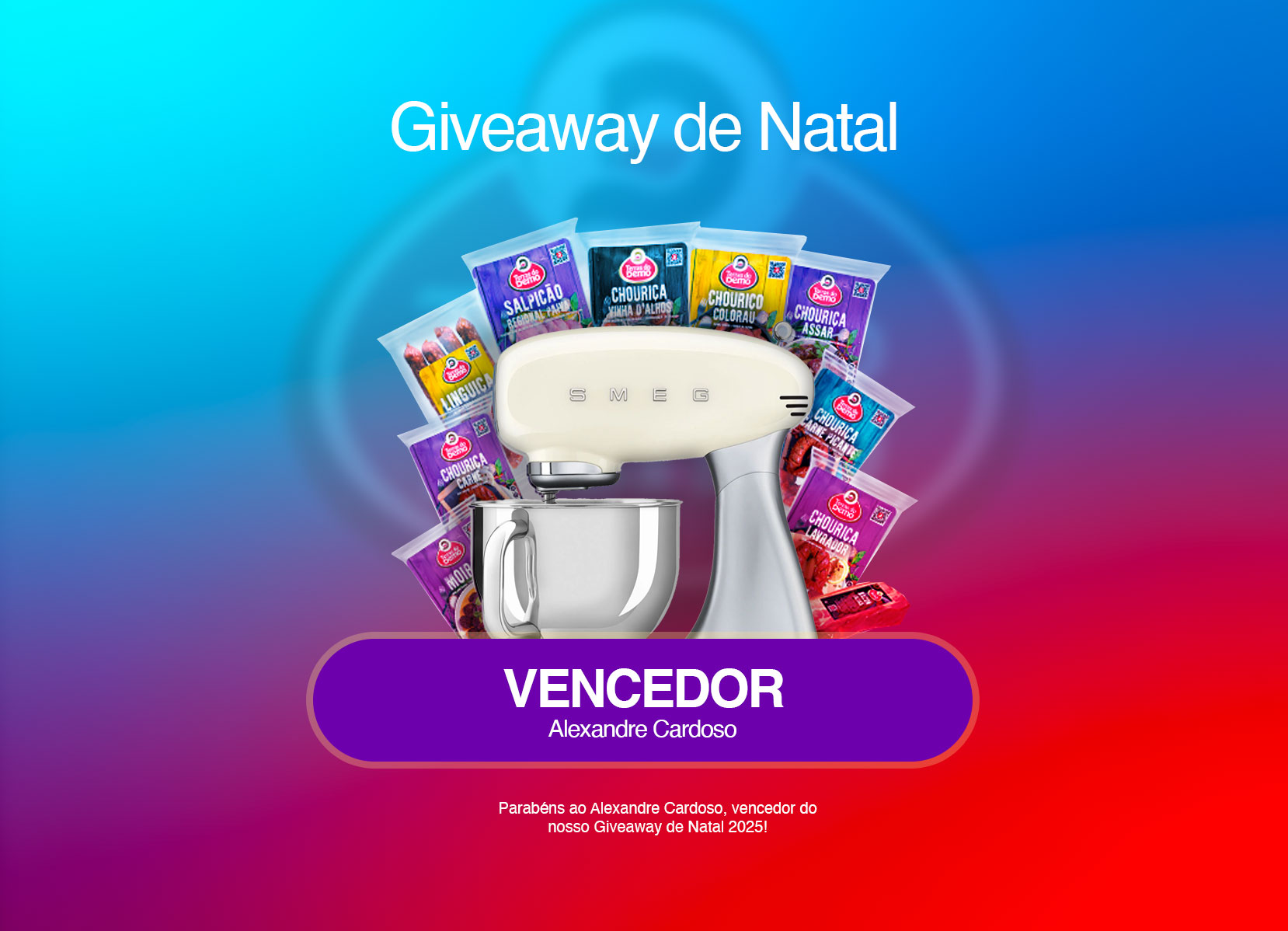 Vencedor Giveaway de Natal 2025